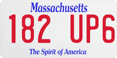 MA license plate 182UP6