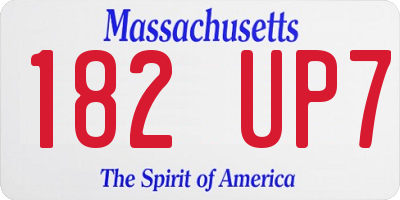 MA license plate 182UP7