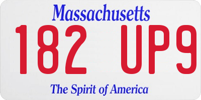 MA license plate 182UP9