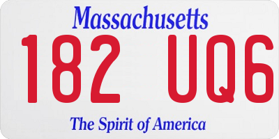 MA license plate 182UQ6