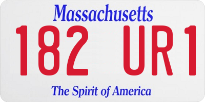 MA license plate 182UR1