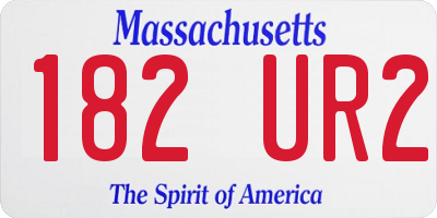 MA license plate 182UR2