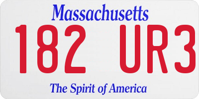 MA license plate 182UR3