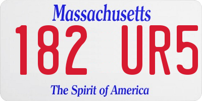 MA license plate 182UR5