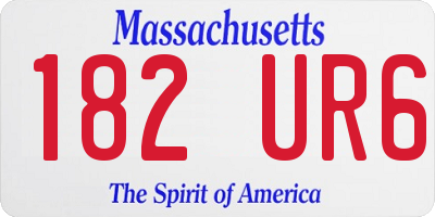 MA license plate 182UR6
