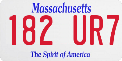 MA license plate 182UR7