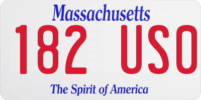 MA license plate 182US0