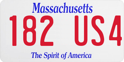 MA license plate 182US4
