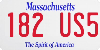 MA license plate 182US5