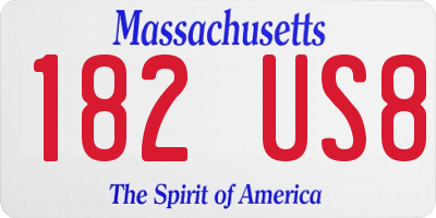 MA license plate 182US8
