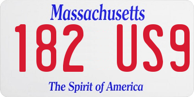 MA license plate 182US9