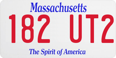 MA license plate 182UT2