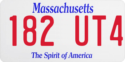 MA license plate 182UT4