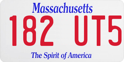 MA license plate 182UT5