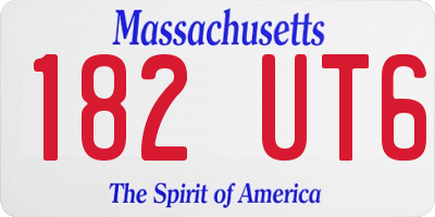 MA license plate 182UT6