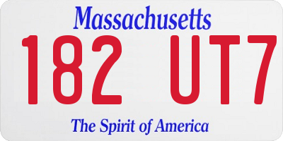 MA license plate 182UT7