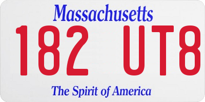 MA license plate 182UT8