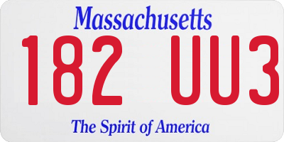 MA license plate 182UU3