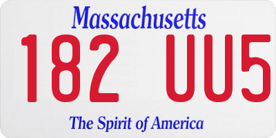 MA license plate 182UU5