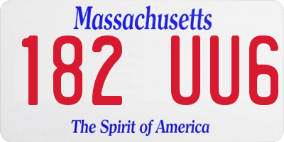 MA license plate 182UU6