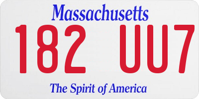 MA license plate 182UU7