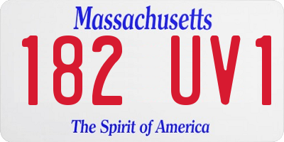 MA license plate 182UV1