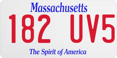MA license plate 182UV5
