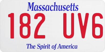MA license plate 182UV6