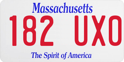 MA license plate 182UX0