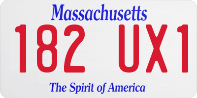 MA license plate 182UX1