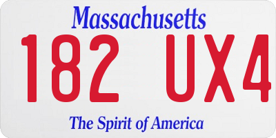 MA license plate 182UX4