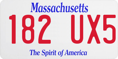 MA license plate 182UX5
