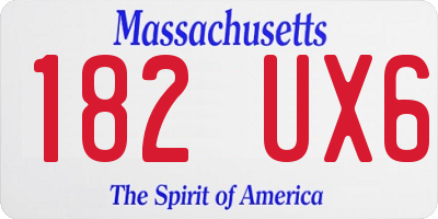 MA license plate 182UX6