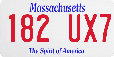 MA license plate 182UX7