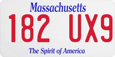 MA license plate 182UX9
