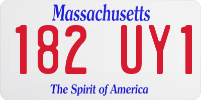 MA license plate 182UY1