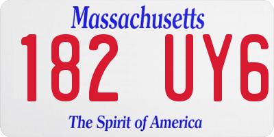 MA license plate 182UY6