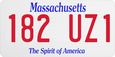 MA license plate 182UZ1