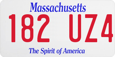 MA license plate 182UZ4