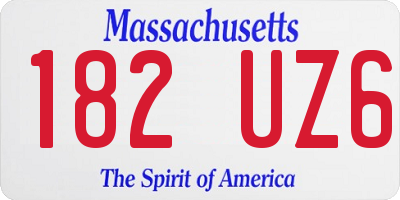 MA license plate 182UZ6