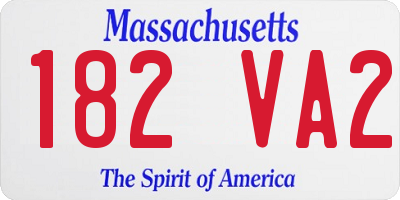 MA license plate 182VA2