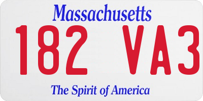 MA license plate 182VA3