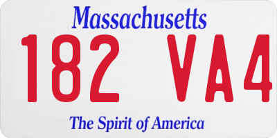 MA license plate 182VA4