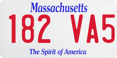 MA license plate 182VA5