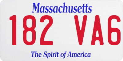 MA license plate 182VA6