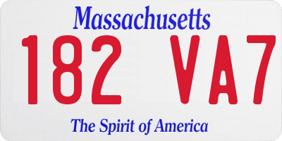 MA license plate 182VA7