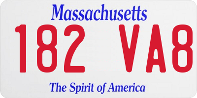 MA license plate 182VA8