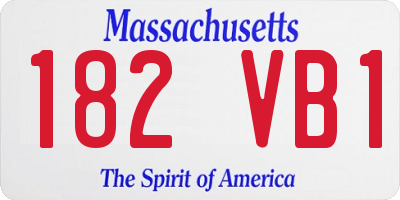MA license plate 182VB1