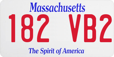 MA license plate 182VB2