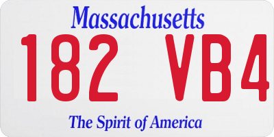 MA license plate 182VB4